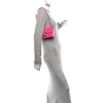 Shiny Calfskin Triomphe Shoulder Bag Fuchsia