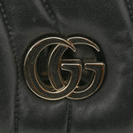 Lambskin Quilted Mini GG Milano Top Handle Shoulder Bag Black