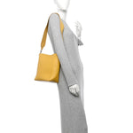 Soft Grained Calfskin Small Sangle Bucket Bag Ocre