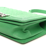 Caviar Quilted Medium Boy Flap Green