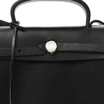 Toile Vache Calfskin Herbag 30 PM Ficelle Black