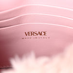 Faux Fur Quilted Virtus V Mini Chain Flap Shoulder Bag English Rose