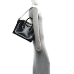 Shiny Lord Calfskin Medium Antigona Black