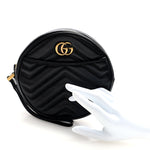 Calfskin Matelasse GG Marmont Round Wrist Wallet Black