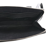 Coated Canvas La Greca Signature  Black Gray
