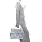 Canvas Embroidered Medium Dioriviera Toile De Jouy Book Tote Light Blue