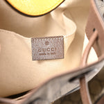 GG Supreme Monogram Neo Vintage Drawstring Bucket Backpack Beige New Acero Crop