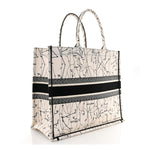 Canvas Embroidered Zodiac Book Tote Latte Multicolor