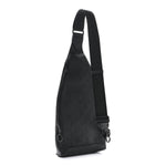Calfskin Shadow Monogram Duo Slingbag Black