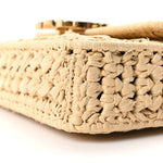 Raffia Effect Claude Chain Shoulder Bag Natural