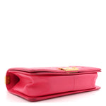 Lambskin Quilted Medium Boy Flap Fuchsia