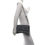Semi Matte Soft Textured Calfskin Downtown Shoulder Bag Black