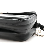 Shiny Nappa Trapuntata Micro Double Baguette Black