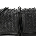 Nappa Intrecciato Small Double Pocket Flap Black
