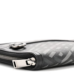Coated Canvas La Greca Signature  Black Gray