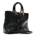 Lambskin Cannage Large Lady Dior Black
