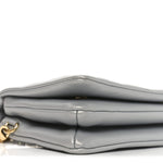 Metallic Lambskin Embossed Monogram Pochette Coussin Silver