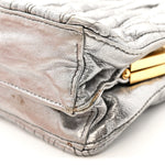 Metallic Matelasse Lux Mini Crossbody Tote Cromo
