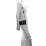 Smooth Calfskin Monogram Phone Holder Crossbody Black