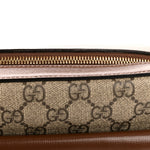 GG Supreme Monogram Small Horsebit 1955 Shoulder Bag Beige Brown Sugar