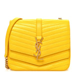 Lambskin Matelasse Chevron Monogram Small Sulpice Bag Mimosa