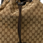 Monogram Dollar Calfskin O Drawstring Backpack Beige Ebony Testa di Moro Dark Chocolate