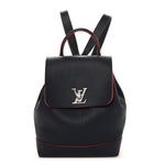 Soft Calfskin Lockme Backpack Marine Rouge