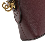 Textured Dollar Calfskin Web Small Ophidia Dome Shoulder Bag Burgundy
