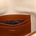 Canvas Vitello King Bi-Color Strap FF Embroidered Mini Baguette Grezzo Brandy Cuoio