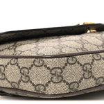 GG Supreme Monogram Textured Dollar Calfskin Web Mini Ophidia Envelope Shoulder Bag Beige Ebony