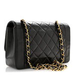Lambskin Quilted Medium Single Flap Black