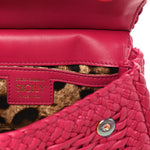 Calfskin Woven Mini Sicily Satchel Ibiscus