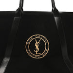 Linen Calfskin Rive Gauche Tote Black