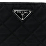 Nylon Tessuto Impuntu Quilted Crossbody Bag Black
