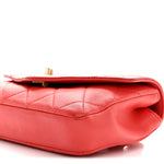 Calfskin Quilted Flap Waist Bag Red