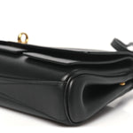 Smooth Calfskin Small Bel Air Clutch On Strap Black
