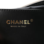 Braided Raffia Calfskin Small Chanel 25 Handbag Black White