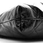 Glazed Calfskin  Quilted Small Chanel 22 Black