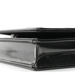 Metallic Patent Micro-Cannage Diorama Wallet on Chain Pouch Onyx Black
