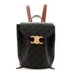 Triomphe Canvas Calfskin Bonnie Backpack Tan