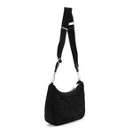 Re-Nylon Triangle Padded Patchwork Shoulder Bag Black