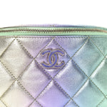 Gradient Metallic Lambskin Quilted Walking Mood Waist Bag Fanny Pack Pink Purple Green