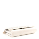 Calfskin Spikes Loubinthesky Paloma Wallet On Chain White