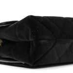 Velvet Strass Diamond Lock Flap Black