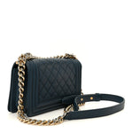 Caviar Quilted Small Boy Flap Blue