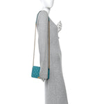 Caviar Quilted Boy Wallet On Chain WOC Light Blue