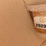 Calfskin Raffia Small Vanity Case Bag White Beige