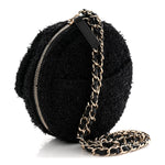Tweed Coco Beach Barrel Shoulder Bag Black