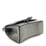 Strass Suede Hourglass Top Handle Bag XS Smoke Grey Crystal