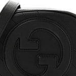 Sakai Be Green Calfskin Diagonal Stitched Mini Blondie Shoulder Bag Black